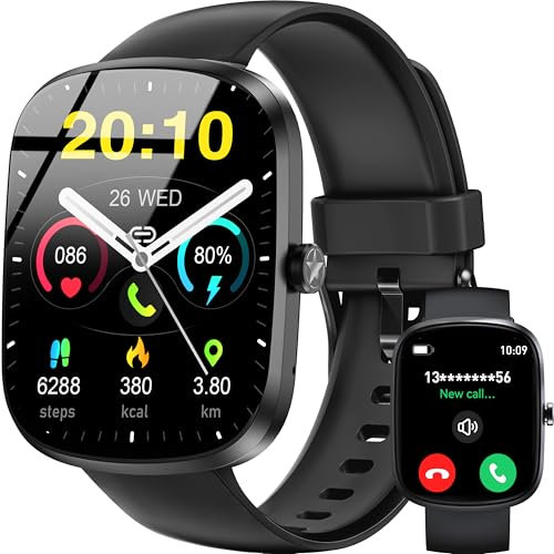 OUKITEL Smartwatch Herren Damen (Anruf Annehmen/Tätigen), 1.91 TFT Touchscreen Smart Watch mit Herzfrequenz, 140+Sportmodi Fitnessuhr mit Schlafüberwachung/SpO2, IP68 Wasserdicht für iOS Android