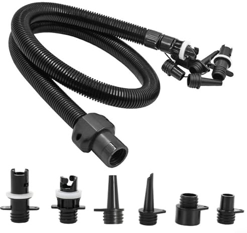 MeevrgR Ensemble de connecteurs de tube de pompe à air avec plusieurs embouts de buse, longueur de tuyau de 1 m compatible avec HT-781 HT-782 HT-790 HT-792 pour équipements de sports nautiques