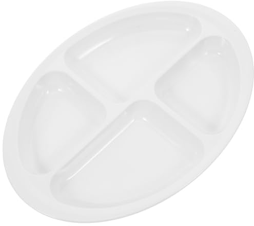 Assiette Compartimentée en Silicone Blanc Antidérapante pour Adultes