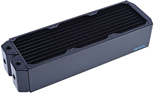 Alphacool 14182 NexXxoS Radiator - CPU Wasserkühlung, Monsta 360mm, Kupfer / Schwarz | Vollkupferlamellen, Kanäle und Kammern, 3 Montagepositionen auf jeder Seite, 0,6 cm Entlüftungsstecker, flache Kammern