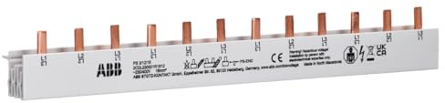 ABB PS3/12 Phasenschiene 3-Phasig 12 Pins 12TE 16qmm² Kürzbar | Sammelschiene 12 Kontakte 63 A Nennstrom 3-Polig PS-END wird benötigt (1, 2, 3, 4, 1+N oder 3+N) 2CDL230001R1612