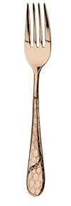 MEPRA, Forchette da Dolce Coccodrillo, Set da 12 Pezzi in Bronzo, Posate Eleganti per Dessert e Aperitivo, Lavabili in Lavastoviglie, Made in Italy