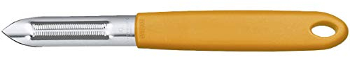 Victorinox Universalschäler mit Zackenschliffklinge, Zweischneidig, Rostfrei, Edelstahl, Spülmaschinengeeignet, orange, 7.6077.9, Schwarz, 17 x 2 x 2 cm