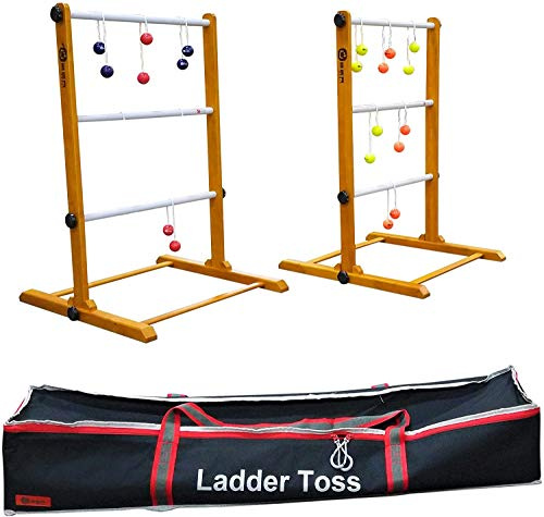 Ubergames Europe Profi Doppel Leitergolf Spinladder - In Luxus Tasche - echte Golf Bälle - Perfekt Wurfspiel - 4 Sets Bolas - In Luxus Trage Tasche - Sehr Stabil