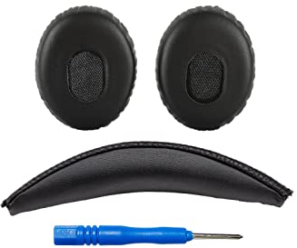 AHG Accessory House Global Replacement QC3 and On-Ear ear pads and Headband pad cushion kit. Compatible with Bose QuietComfort 3 (QC3) / On-Ear Headphones (Black). 3D Printed HB | Seamless DIY Fit