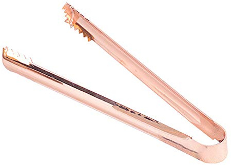 OTNE Edelstahl Eiszange, Zuckerzange, Eiswürfelzange Süßigkeiten Zange Zucker Clip Servierzange Salatzange Gebäckzange für Hochzeit Party Candy Bar Büfett Grill (Roségold)
