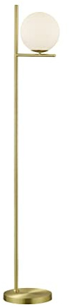 lightling Stehleuchte Paula, messing matt metall, Rauchglas, exkl. 1 x E14 max. 28 Watt, Durchmesser: 25 cm, Höhe: 150 cm