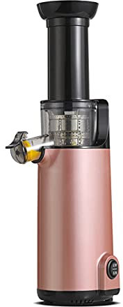 SHALOLY Compact Slow Juicer Cold Press, Portable Small Masticating Juicer Machines Vegetable And Fruit, Higher Juice Yield,120W Motor, Reverse Function (Color : Blue) (Pink)