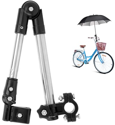 Soporte de Paraguas para Cochecito, Soporte de Montaje de Paraguas de Bicicleta de Silla de Ruedas Ajustable de Acero Inoxidable Paraguas Manillar Soporte para Bicicleta Cochecito Andador