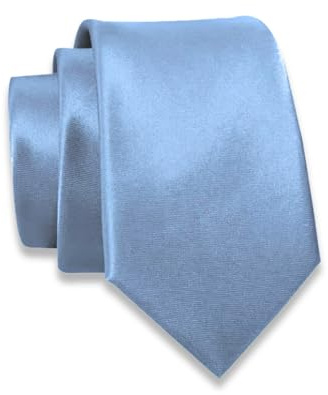 Massi Morino Krawatte hellblau schmal für Herren - 6 cm - Tie Schlips uni einfarbig I Slim Fit Kravatte babyblau