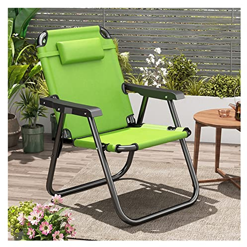 QSTGX Angelstuhl Faltbar Gartenstuhl Extra Breite und Dicke Sitzfläche, Längere und Bequeme Rückenlehne Mit Kopfstütze Klappstuhl (Color : D, Size : L54xW54xH80cm)