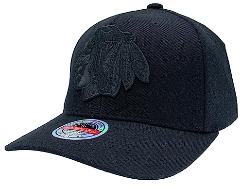 Mitchell & Ness Classic Red NHL BLK/BLK Logo Snapback - Chicago Blackhawks