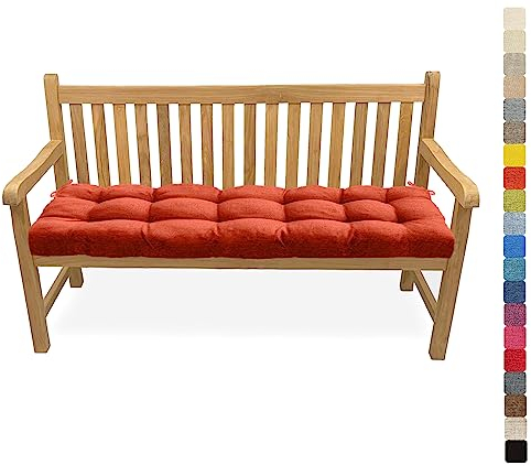 Lsjoaw Bankauflage Bankkissen 180X50X6CM Sitzauflage Sitzkissen Bank Bankpolster Sitzpolster Auflage für Gartenbank Sitzbank & Hollywoodschauke Outdoor/Indoor,Color#18 Rot Orange