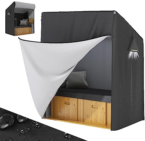MOZMY Housse de protection pour fauteuil-cabine de plage - Largeur : 135 cm - 420D - Imperméable - Résistante aux UV - 135 x 105 x 175/140 cm