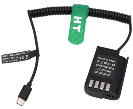 HangTon PD USB C Power pour Panasonic Lumix GH6, G9, G9M2, S5 II, S5 IIX, GH5 II, GH5S DSLR Caméra 9V/12V Type C à DMW-BLK22 DCC17 Batterie Dummy