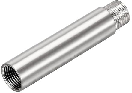 OFOWIN Duschkopf-Verlängerungsarm, Edelstahl, 1/2 PT Außengewinde auf 1/2 PT Innengewinde, 120 mm Länge, Nippel, Guss-Rohrverschraubung, Kupplung für Küchen-, Badezimmer-Wasserhahn