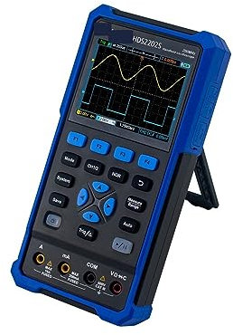 Osciloscopio portátil Osciloscopio digital 2 canales 200Mhz 1GSa/s 3 en 1 Osiclloscopios USB + Multímetro + Generador de forma de onda con alto rendimiento