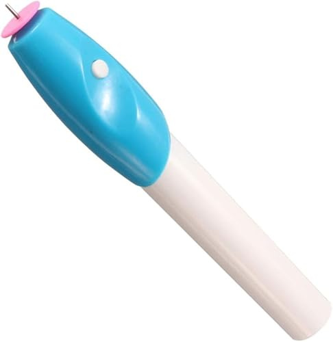 Hobbyant 2 Slotted Electric Paper Quilling Tools Winder, Metal & Plastic, DIY Paper Craft, Includes 2 Pen Nibs, Blue & White, Battery Operated (2 AA Not Included)