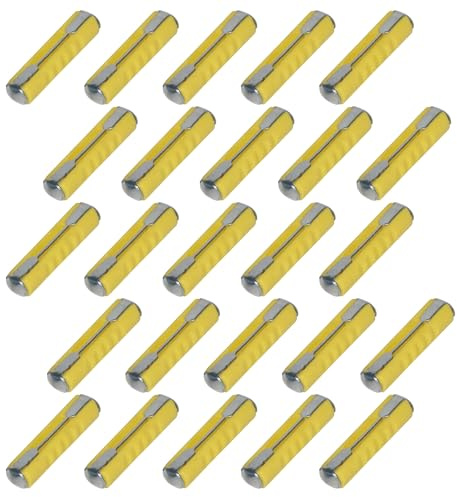 25 Stk. SeKi Torpedosicherungen Abschmelzsicherungen 5A gelb; Aus thermoplastischem Kunststoff