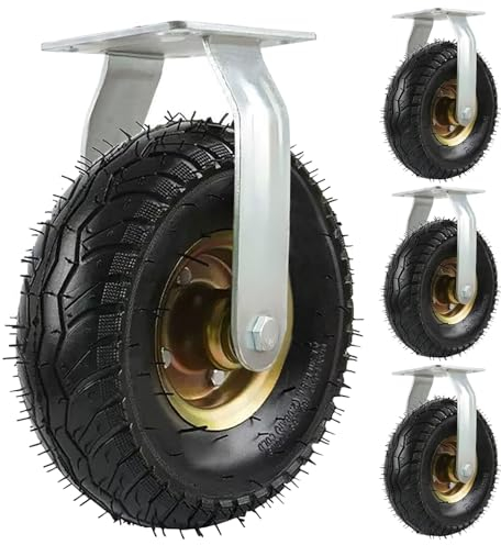 4pcs Schwerlastrollen Bockrolle, Luftreifen Gummi Rollen Plattformwagen Rad, Möbel Industrierollen Ø15/20/25cm, 200kg Tragkraft, Gummi Ersatz Rollen Rutschfest Und Verschleißfest