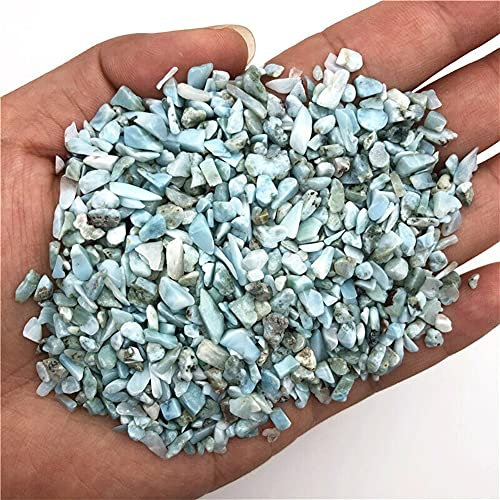 CZAOINCU Artesanías de Piedra Larimar Natural Grava Cristal de Roca Pulido Chip StonesDecor Cristales de Cuarzo Natural Inicio Colecciones