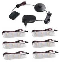 ledomec LED Glasbodenbeleuchtungs Set Mit 1-6 Clips (neutralweiß 4000K, 6er komplettset mit Fußdruckschalter)