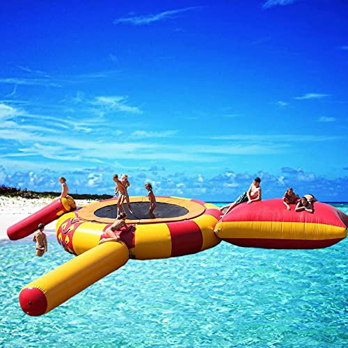 Wasserspielzeug, aufblasbares See-Wassertrampolin, Schwimm-Rest-Plattform-Trampolin mit Rutsche, Tauchtrampolin für Wassersport im Freien, Meer, See, 16,4 Fuß interessant