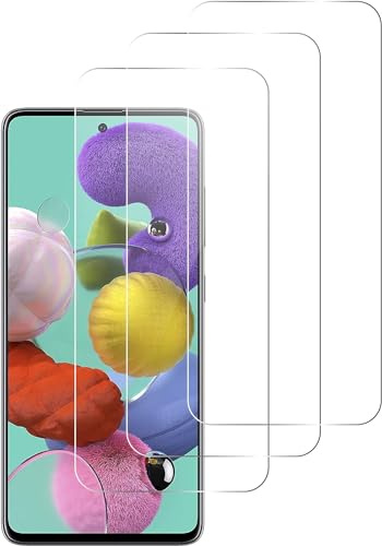Jinyunlai Panzer Schutz Glas für Samsung Galaxy A51 für Panzerglas, HD Displayschutzfolie, 9H Härte Schutzglas Schutzfolie, Frei von Kratzern, Ultra-klar Panzerfolie für Samsung Galaxy A51-3 Stück