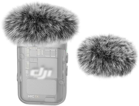 YOUSHARES Mikrofon Windschutz für DJI Mic 2, Professionelle Fell Popschutz kompatibel mit DJI Mic 2 und DJI Osmo Pocket 3, Wind Muff Außen Windfilter Schallschutz, 2 Stück