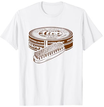 Braune Schuhcreme Leder Glanz mit Polierbürste T-Shirt