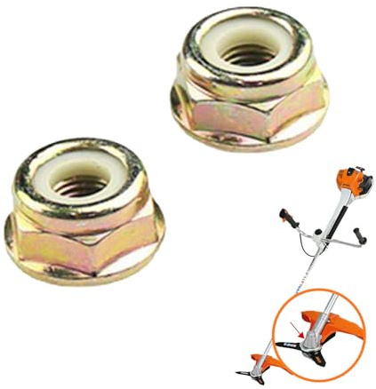 Batheidon 2x Messermutter M10 x 1,25, muttern linksgewinde | für Trimmer, Motorsensen und Freischneider | Universelles Zubehör für Gartenwerkzeuge, Einfache Installation, Robuste Verarbeitung