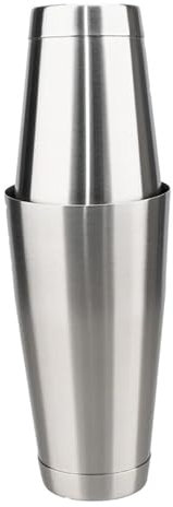 QIUYMGFG Cocteleras Cocktail Kit de Coctelera de 550 Ml con Receta, Mezclador de Acero Inoxidable, Bebidas de Barman, coctelera de 2 Piezas, Herramientas de Bar(Silver)