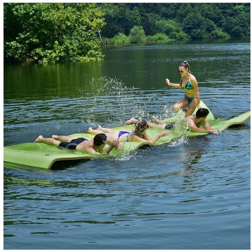 Schwimmende Wasser-Pad-Matte,3-Lagiger XPE-Schaumstoff, Aufrollbare Schwimmende Inselflöße Für Pool, See, Ozean, Boot Für Erwachsene Und Kinder,Grün,1.8mx0.9mx3.3cm