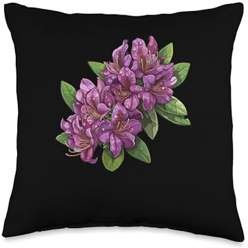 Rhododendron With Dewdrops Throw Pillow