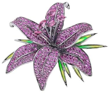 Broche Fleur De Lys Cristal Autrichien Élégant Épingle à Revers Pour Robe Mariage Pull Cadeau Femme Noël Anniversaire Fête Des Mères Accessoire Mode Cz Bordé Bijou De Fête Chic
