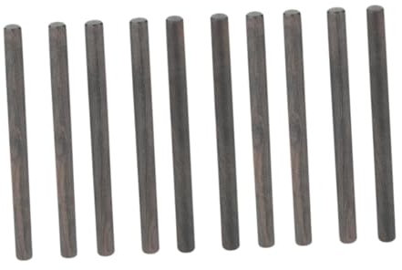 rockible Wooden Dowel Rods, Unfinished Hardwood Sticks, Wear Resistant, Accessory, Solid, Round Sticks for Arts Projects, Diyers, Black, 1x10 cm