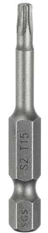 sourcing map Punta per cacciavite a testa Torx T15 da 1/4 di pollice con gambo esagonale da 50 mm di lunghezza, magnetica, senza foro, a prova di manomissione, 6 punti, cacciavite a stella in acciaio