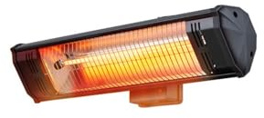 Infrared Hanging Patio Heater With Remote Control, 1400W Aluminum Alloy Indoor/Outdoor Heater For Patio, Garage Open Spaces(Black)