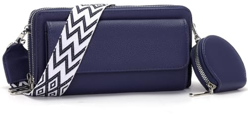 Snmoec handytasche zum umhängen kleine umhängetasche damen Mit Kartensteckplatz münzbörse kleine handtasche damen geldbörse crossbody bag Dunkelblau