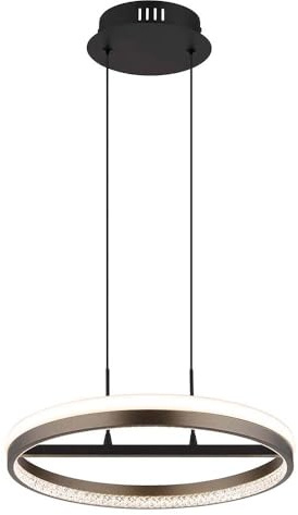 Lámpara colgante de mesa de comedor redonda con cristales grises transparentes CCT LED H 150 cm