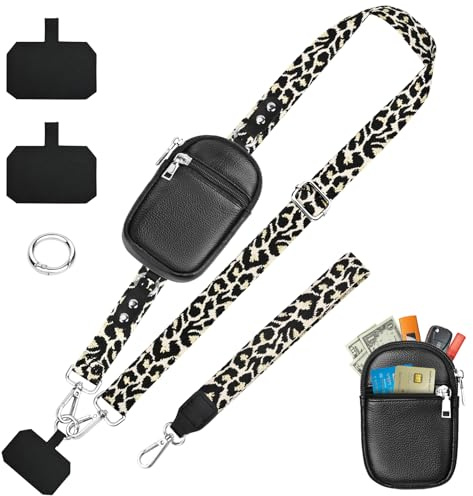 KTUEOV Cuerda para Movil, Universal Cordón para Movil con Bolsillo Cinta para Colgar Móvil Ajustable Cordon Moviles Cuello Correa para Mujeres Multifuncional para Todos los Smartphones