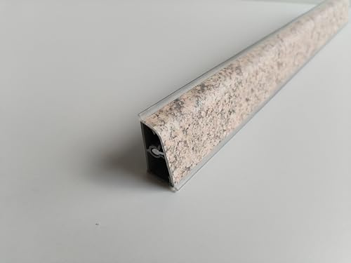 Generico Alzatina per Cucina in PVC con scocca in Alluminio Rivestita in melaminico lughezza 400 cm Compresa di Angoli e finali. (spedizione in modalità Fermo deposito) (Paranà Rosa, 4 Metri)