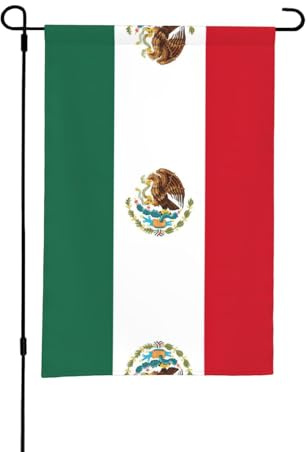 Drapeau du Mexique de jardin double face 30,5 x 45,7 cm Printemps Été Extérieur Drapeaux de vacances Décoration de vacances