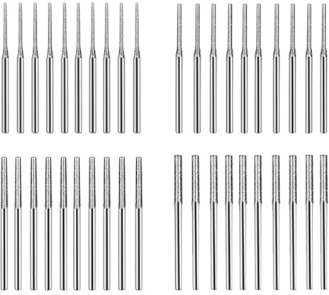Diamond Drill Bits 40 Pack 150 Grit Micro Tip Burr Set 1mm 1.5mm 2mm 2.5mm Rotary Tool Accessories for Drilling Grinding Sea Glass Ceramic Stone Tiles Jewelry Making Craft Engraving Metal Shanks