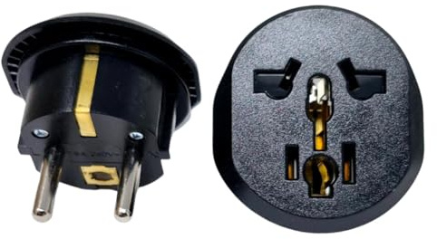 Ckitze USA/Asia/Australia to Europe, Germany, France, Russia Plug Adapter – 2 Pack - Type E/F Schuko Grounded American to European Plug Adaptor for Mobile Cell Phone, Laptop, Tablet Chargers