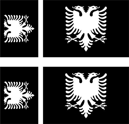 SAFIRMES JPG Aufkleber, Vinyl, für Auto, Motorrad, Koffer, Laptop, Albanien-Flagge, 6 Stück