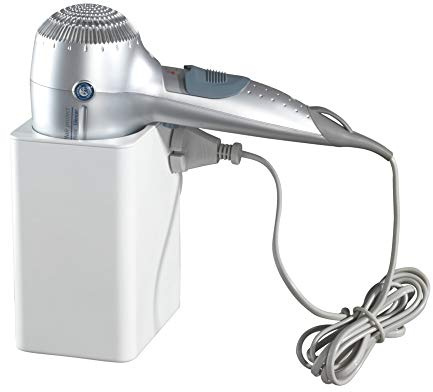 WENKO 22264100 Haartrocknerhalter PVC 9,5 x 40 x 8 cm, Weiß