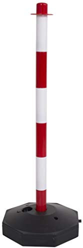 Red & White Demarcation Safety Chain Barrier Post Pole with Base