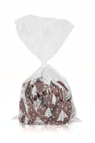 Italpak Sacchetti Trasparenti Natalizi, Buste Celophan per Caramelle, Biscotti, 15x25cm, 50 pezzi