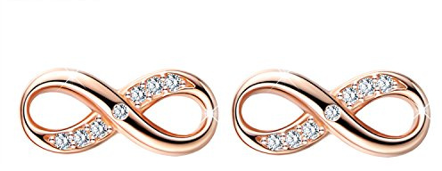 Unendlich U Modisch Unendlichkeit Zeichen Infinity Ohrstecker 925 Sterling Silber Zirkonia Damen Ohrringe Ohrschmuck